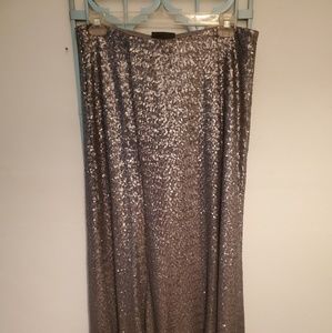 Lane Bryant Silver Sequin Skirt